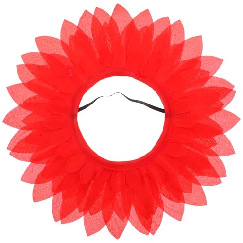 PRETYZOOM Sonnenblumenhut für partyhüte sonnenblumen haarschmuck sonnenblumen haarreifen Tulpen Anlage Fee Kinderkommode kleidung Partyzubehör Partykostüm Mütze Seidentuch rot von PRETYZOOM