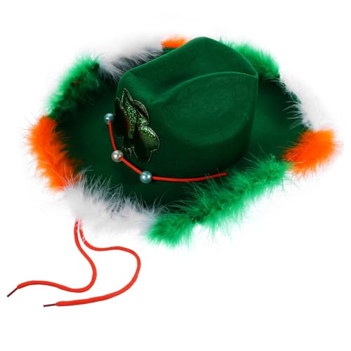 PRETYZOOM St. Patrick Hut Festliche Kopfbedeckung St. Patrick's Day-Outfit Irische Party Hut Einzigartige Hut grüner Shamrock-Hut st. Patricks-Day-Hut Cosplay-Hut Cosplay- Stoff von PRETYZOOM