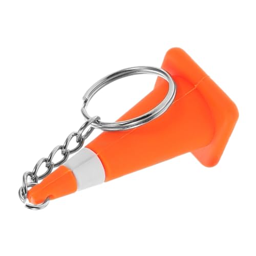 PRETYZOOM Straßenkegel-Schlüsselanhänger Sitzdekoration Straßenkegel für Eiscreme Schlüsselanhänger Kawaii Schlüsselanhänger coole Schlüsselanhänger Vorräte vortäuschen PVC Orange von PRETYZOOM