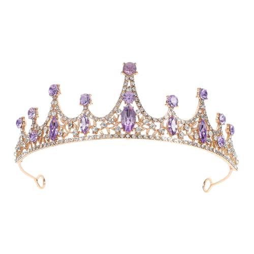 PRETYZOOM Tiara Prinzessin Hautpflege-Stirnband Festival Kappe fasching kopfbedeckung fastnacht kopfbedeckung Haarschmuck für Krone Kopfschmuck für Zinklegierung Violett von PRETYZOOM