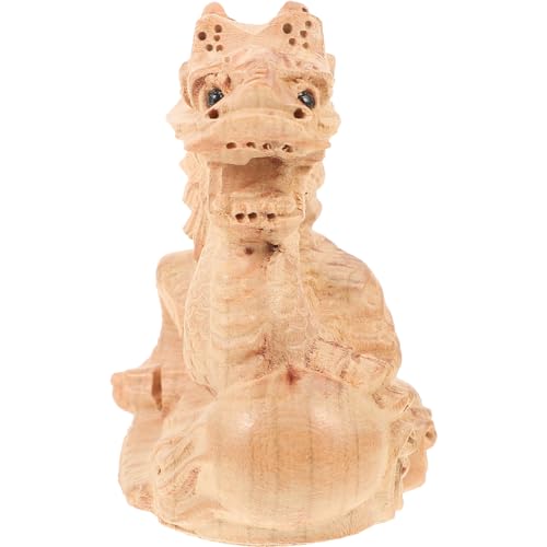 PRETYZOOM Tierkreiszeichen Drache dekorative Ornamente Heimdekoration Baum Ritter Anlage Aquariumdekorationen Auto Chinese Dragon die chinesen Bürodekor glückverheißende Drachenfigur Holz von PRETYZOOM