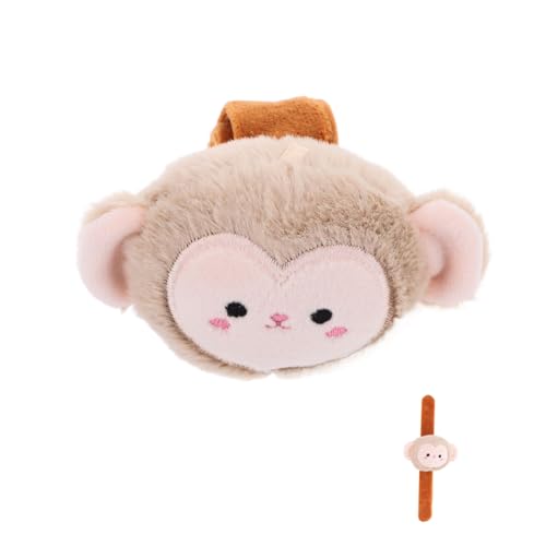 PRETYZOOM Tierplüscharmband Ausgestopfte Tierarmbänder Schlagarmbänder Halloween Ohrfeigenarmbänder Tiere Halloween-armbänder Für Kinder Animal-slap-armband Pp Baumwolle Brown von PRETYZOOM