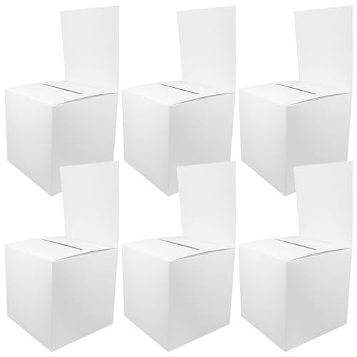 PRETYZOOM Wahlurne Mit Schlitz 6 Stück Weiße Tombola-Boxen Vorschlagsboxen Spendenboxen Für Fundraising-Sammelkarten-Abstimmungswettbewerbe von PRETYZOOM