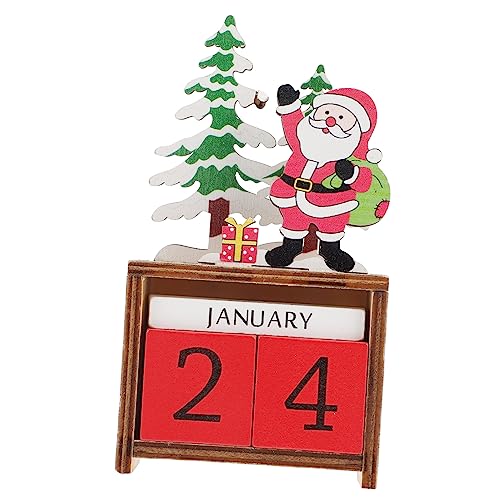 PRETYZOOM Weihnachtskalender aus Holz Weihnachtsmann Countdown-Kalenderblöcke weihnachtskalender kalender weihnachten weihnachtskalender schmuck exquisiter Countdown-Kalender von PRETYZOOM