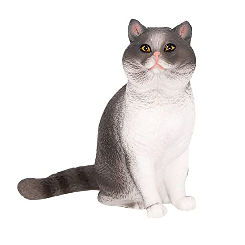 PRETYZOOM kurzhaarige Katzenverzierung für kinderspielzeug easykittie spielsachen Home Decoration Heimdekoration Plastikhandwerk Desktop-Schmuck Tierfigur Katzenschmuck Weiß von PRETYZOOM