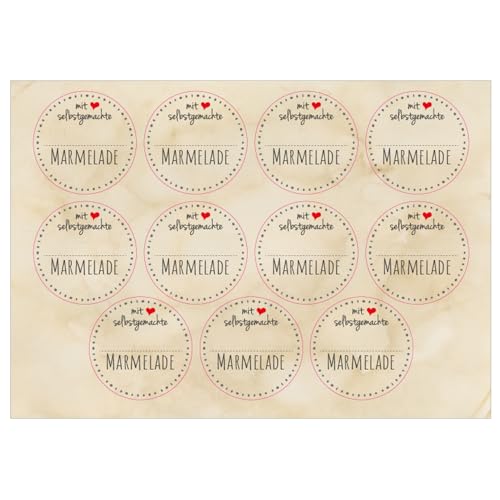 PRICARO Etiketten "Marmelade Sticker" braun, A5, 55 Stück von PRICARO