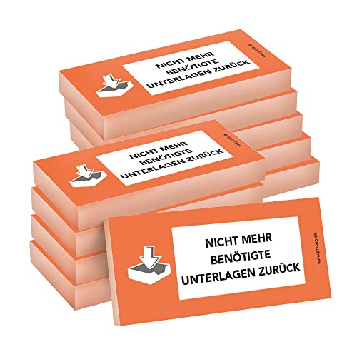 PRICARO Haftnotizen "Unterlagen zurück", orange, 100 Blatt, 10 Stück von PRICARO