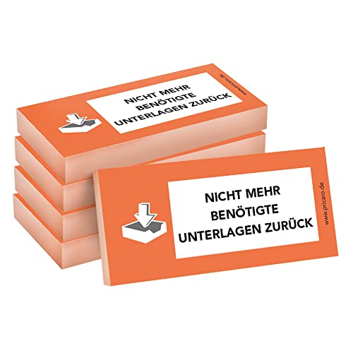 PRICARO Haftnotizen "Unterlagen zurück", orange, 100 Blatt, 5 Stück von PRICARO