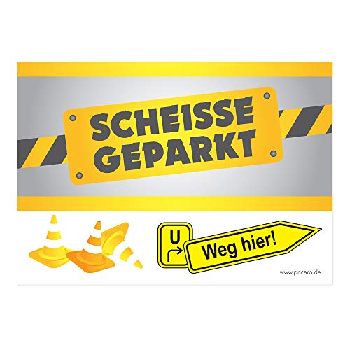 PRICARO Scheisse geparkt Flyer "Baustelle", A6, 50 Stück von PRICARO