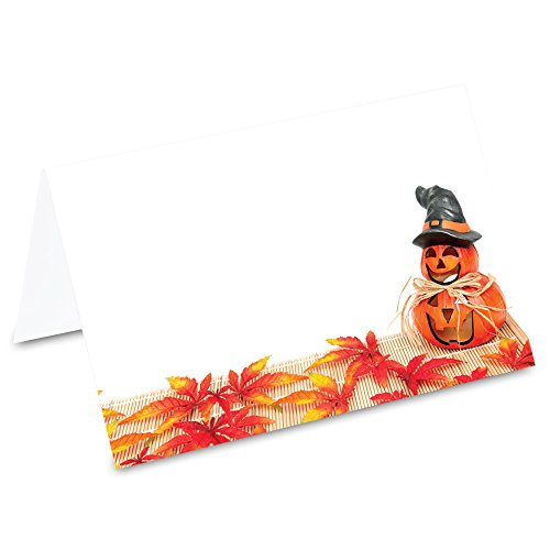 PRICARO Tischkarten Halloween Kürbis, 50 Stück von PRICARO