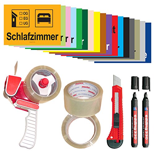 PRICARO Umzugsaufkleber "Komplettpaket Haus", 180 Stück von PRICARO