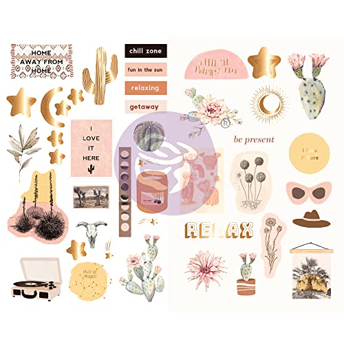 Golden Desert Chipboard Stickers 42/Pkg-Shapes W/Foil Accents von PRIMA MARKETING INC