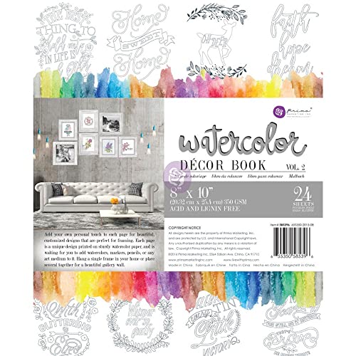 PRIMA MARKETING INC Prima Marketing Malbuch Vol. 2 Aquarell-Dekor, 24 Blatt, Acryl, Mehrfarbig, 10.6 x 7.9 x 0.48 cm PRIMA MARKETING INC Prima Marketing Malbuch Vol. 2 Aquarell-Dekor, 24 Blatt, Acryl, Mehrfarbig, 10.6 x 7.9 x 0.48 cm von PRIMA MARKETING INC