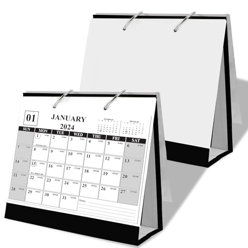 PRITOK DIY Blanko Tischkalender Notizblock: 2 Stücke DIN A5 Tischkalender, Wochenkalender Kalender zum Selbstgestalten 26 Seiten, Bastelkalender mit Loseblattkreis für Kinder, Notieren, Zeichnen von PRITOK