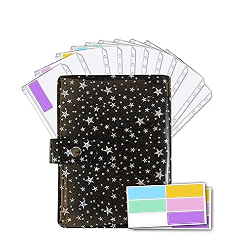 PRIZOM Star A6 Binder Hülle, für Budgetierung, Binder Pocket Cash Envelope Wallet, Budget Planning Notizblock, Cash Envelope Binder von PRIZOM