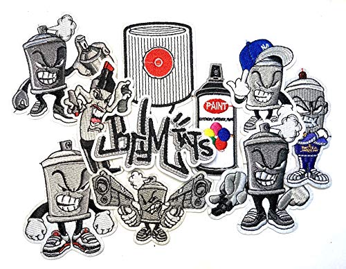 Cooler Aufnäher zum Aufbügeln, Graffiti Art Inspired Collection Limited Edition Packung von PRK 14