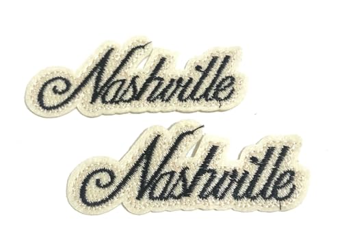 Nashville Aufnäher zum Aufbügeln / Aufnähen – Musikstadt bestickter Aufnäher für Kleidung, Hüte und Taschen | perfekt zum individuellen Gestalten von Outfits und Accessoires von PRK 14