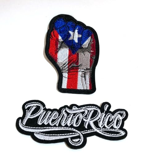 Puerto Rican Flag Patches 2pcs Combo | Boricua Faust & Puerto Rico Flag Patch | Iron On or Sew On Embroidered Clothing Accessories | Perfect for Jackets, Backpacks, Hats and More! von PRK 14