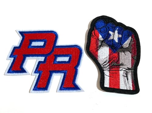 Puerto Rican PR Patch und Puerto Rico Flagge Faust Design Patch - Aufbügler Aufnäher Kleidung Accessoires - Feiern Sie Ihren Boricua Pride von PRK 14