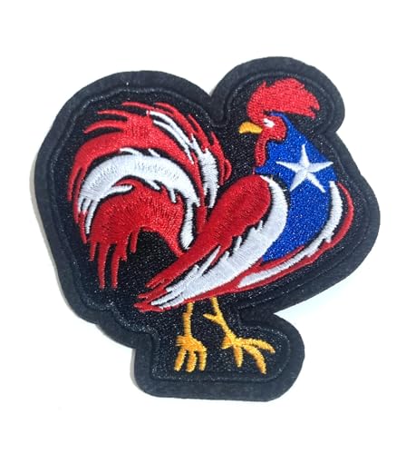 Puerto Rican Rooster Flag Patch - Embroidered Iron on / Sew on Clothing Accessories for Jackets, Hats, Backpacks and More von PRK 14