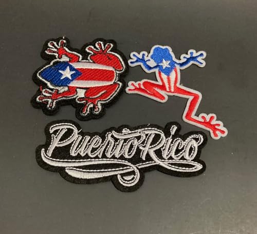 Puerto Rico Flag Coquí Aufnäher Bügelbild Puerto Rican Kleidung Accessoires von PRK 14