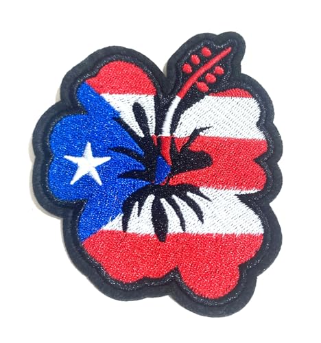 Puerto Rico Flag Flower Shape Patch - Embroidered Iron on / Sew on Clothing Accessories for Jackets, Bags, Hats, and More von PRK 14