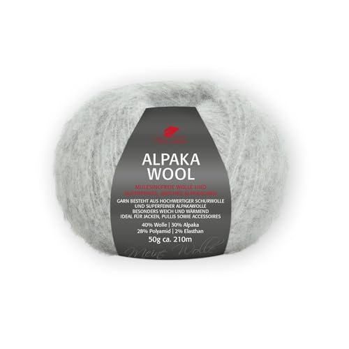 PRO LANA Alpaka Wool - Farbe: Hellgrau Meliert (91) - 50 g/ca. 210 m Wolle von PRO LANA