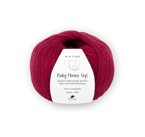 PRO LANA Baby Merino Soft - Farbe: Weinrot (31) - 25 g/ca. 100 m Wolle von PRO LANA