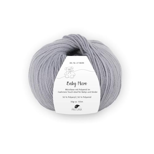 PRO LANA Baby Micro - Farbe: Grau (90) - 50 g/ca. 155 m Wolle von PRO LANA