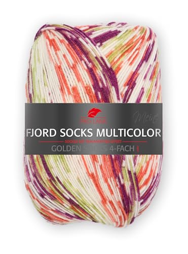 PRO LANA Fjord Socks Multicolor 4-Fach 480 - Fuchsia/orange von PRO LANA