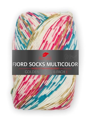 PRO LANA Fjord Socks Multicolor 4-Fach 482 - Petrol/pink von PRO LANA