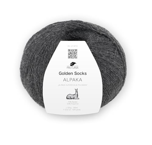 PRO LANA Golden Socks Alpaka 100g 95 - dunkel grau meliert von PRO LANA