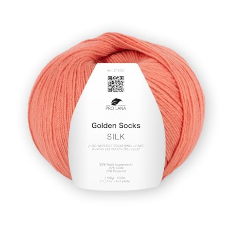 PRO LANA Golden Socks Silk - Farbe: Koralle (25) - 100 g/ca. 400 m Wolle von PRO LANA