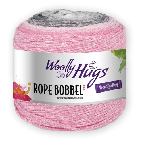 PRO LANA Rope Bobbel Color - Woolly Hugs - Farbe: Grau/Rosa (107) - 250 g/ca. 210 m Wolle von PRO LANA