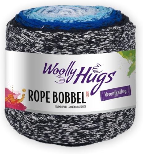 PRO LANA Rope Bobbel Color - Woolly Hugs - Farbe: Hellblau/Royal (110) - 250 g/ca. 210 m Wolle von PRO LANA