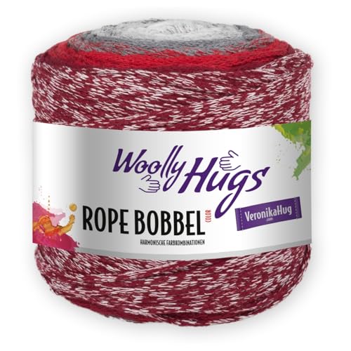 PRO LANA Rope Bobbel Color - Woolly Hugs - Farbe: Rot/Grau (101) - 250 g/ca. 210 m Wolle von PRO LANA