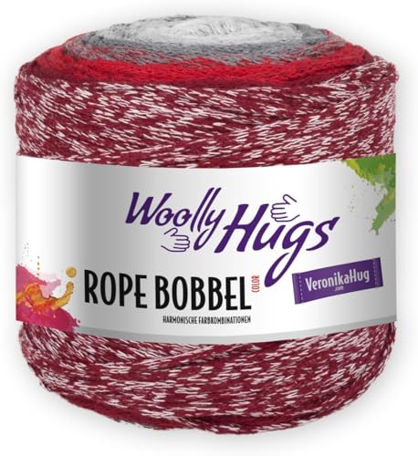 PRO LANA Rope Bobbel Color - Woolly Hugs - Farbe: Rot/Grau (101) - 250 g/ca. 210 m Wolle von PRO LANA