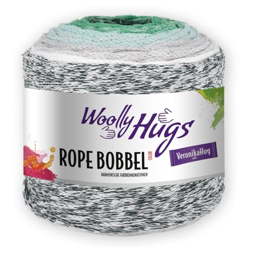 PRO LANA Rope Bobbel Color - Woolly Hugs - Farbe: Weiss/Mint (105) - 250 g/ca. 210 m Wolle von PRO LANA