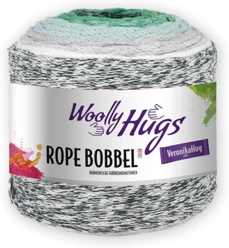 PRO LANA Rope Bobbel Color - Woolly Hugs - Farbe: Weiss/Mint (105) - 250 g/ca. 210 m Wolle von PRO LANA