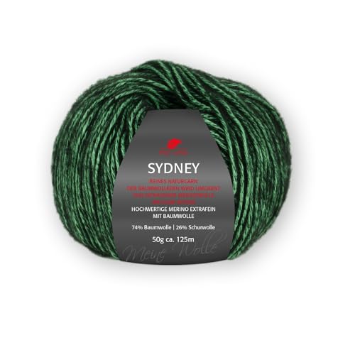 PRO LANA Sydney - Farbe: Grün/Schwarz (68) - 50 g/ca. 125 m Wolle von PRO LANA