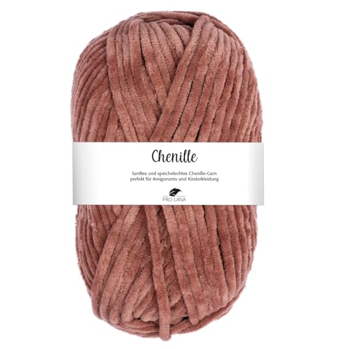 Pro Lana CHENILLE 100 g samtig weiche und stabile Chenille Wolle 110 m, Farbe:008 - hellbraun von PRO LANA