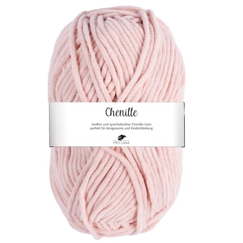 Pro Lana CHENILLE 100 g samtig weiche und stabile Chenille Wolle 110 m, Farbe:023 - puder von PRO LANA