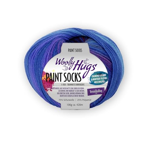 Pro Lana Woolly Hugs PAINT SOCKS 100 g 4-fach Sockenwolle mit traumhaften Farbverläufen, Farbe:209 - von PRO LANA