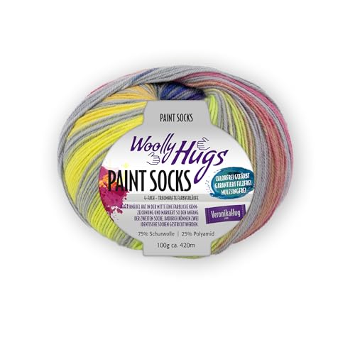 Pro Lana Woolly Hugs PAINT SOCKS 100 g 4-fach Sockenwolle mit traumhaften Farbverläufen, Farbe:210 - von PRO LANA