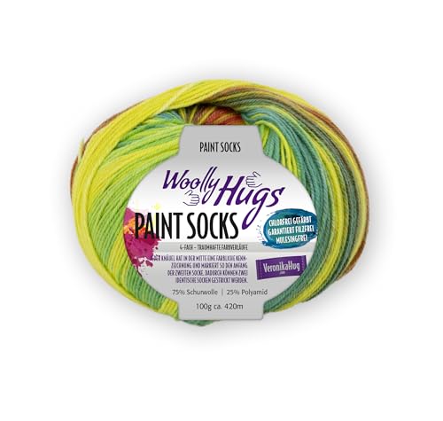 Pro Lana Woolly Hugs PAINT SOCKS 100 g 4-fach Sockenwolle mit traumhaften Farbverläufen, Farbe:211 - von PRO LANA