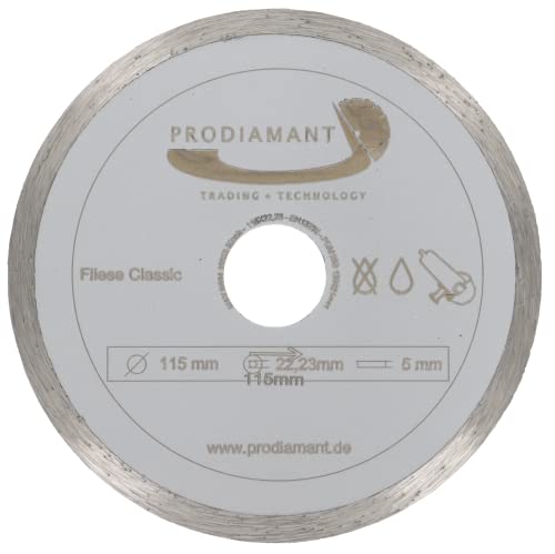 PRODIAMANT Diamant-Trennscheibe Fliese 115 mm x 22,2 mm Diamanttrennscheibe 115mm von PRODIAMANT