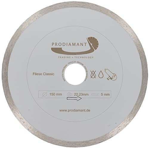 PRODIAMANT Diamant-Trennscheibe Fliese 150 mm x 22,2 mm Diamanttrennscheibe 150mm von PRODIAMANT