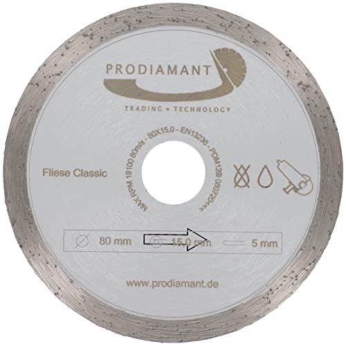 PRODIAMANT Diamant-Trennscheibe Fliese 80 mm x 15 mm Diamanttrennscheibe 80mm von PRODIAMANT