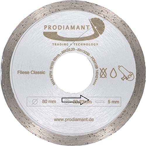 PRODIAMANT Diamant-Trennscheibe Fliese 80 mm x 22,23 mm Diamanttrennscheibe 80mm von PRODIAMANT