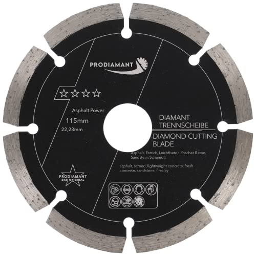 PRODIAMANT Diamantscheibe 115 mm x 22,2 mm Abrasiv für Straßen, Asphalt, Estrich, Leichtbeton, frischer Beton, Sandstein und Schamott von PRODIAMANT